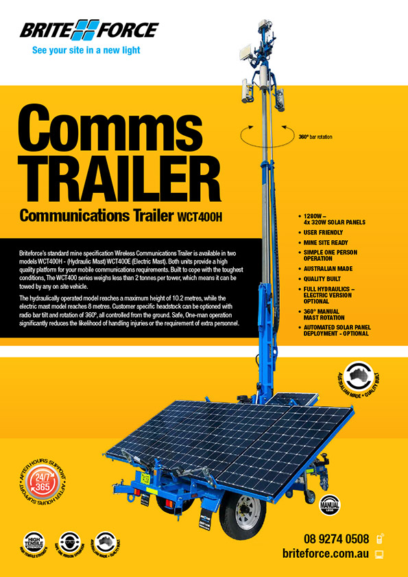 WCT400H Wireless Communication Trailer Hydraulic